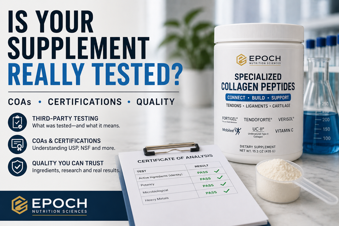 Supplement testing, COAs and certifications for evaluating supplement quality