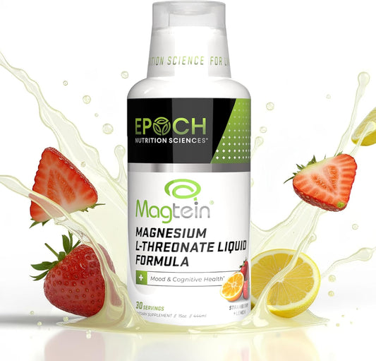 Sharper Thinking.  Deeper Sleep. A  Calmer Mind.     Magtein® Magnesium L-Threonate Liquid – Strawberry Lemon (30 Servings)