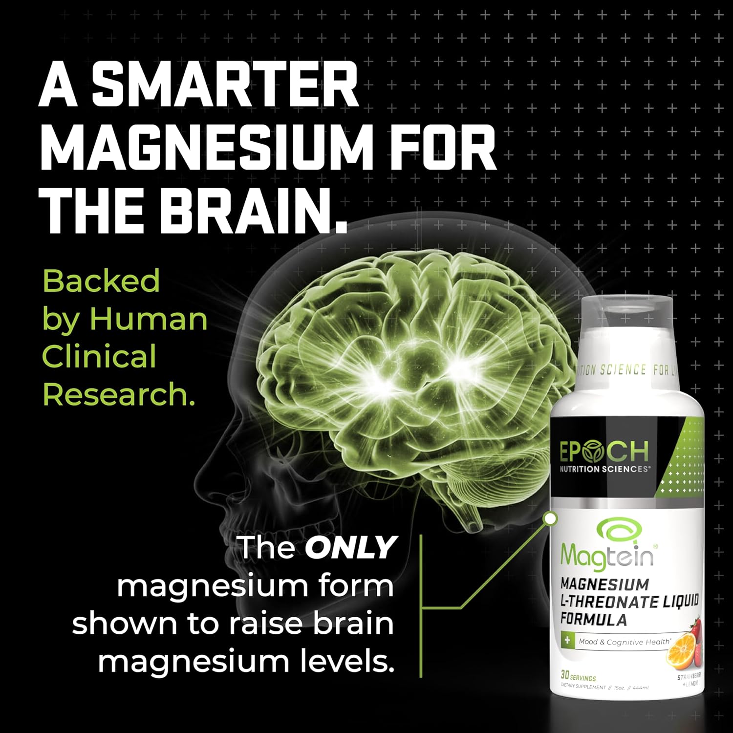 Magtein® Magnesium L-Threonate Liquid – Strawberry Lemon (30 Servings)